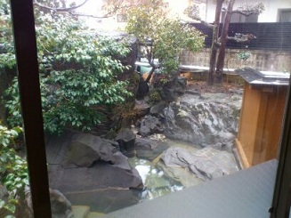 脱衣所から見る庭園