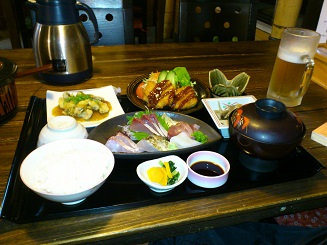 民宿金ヶ浜の夕食